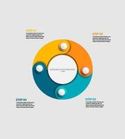 infografía del círculo de negocios. plantilla infográfica moderna. diagrama abstracto con 4 pasos, opciones, partes o procesos. plantilla de negocio vectorial para presentación. concepto creativo para infografía vector