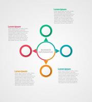 infografía de círculo vectorial, diagrama de ciclo, gráfico, gráfico de presentación. concepto de infografía empresarial con 4 opciones, partes y pasos. procesos infográficos de negocios. concepto creativo para infografía vector