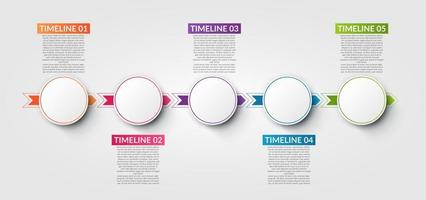 infografía de negocios. vector de diseño de infografías de línea de tiempo. plantilla de opciones de infografía abstracta. ilustración vectorial concepto de negocio con 5 opciones, pasos o procesos.