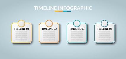 Business Infographic. Modern infographic template. Abstract diagram with 4 steps, options, parts, or processes. Vector business template for presentation. Creative concept for infographic