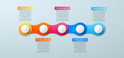 Business Infographic. Timeline infographics design vector. Abstract infographics options template. Vector illustration. Business concept with 5 options, steps, or processes.