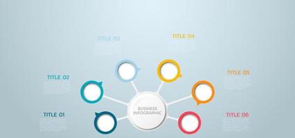 Vector circle infographic, cycle diagram, graph, presentation chart. Business infographics concept with 6 options, parts, and steps. Business Infographic processes. Creative concept for infographic