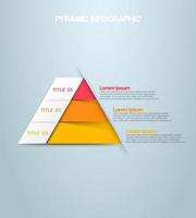 Pyramid infographic template vector with 5 lists, options, and levels diagram. Layout element for presentation, banner, brochure, etc. Vector business template for presentation.