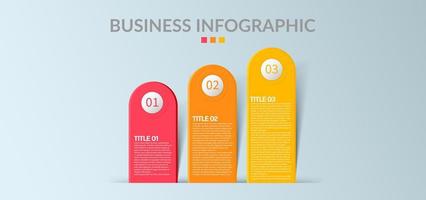 infografía de negocios. plantilla infográfica moderna. diagrama abstracto con 3 pasos, opciones, partes o procesos. plantilla de negocio vectorial para presentación. concepto creativo para infografía vector