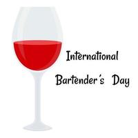 Bartenders Day. Red wine on international bartender Day vector