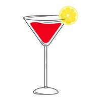 Cocktail in a glass on a white background vector illustration