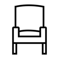 acogedora línea de icono de sillón aislada sobre fondo blanco. icono negro plano y delgado en el estilo de contorno moderno. símbolo lineal y trazo editable. ilustración de vector de trazo simple y perfecto de píxeles.