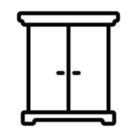 Vintage wardrobe icon line isolated on white background. Black flat thin icon on modern outline style. Linear symbol and editable stroke. Simple and pixel perfect stroke vector illustration.