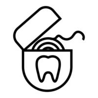 línea de icono de hilo dental aislada sobre fondo blanco. icono negro plano y delgado en el estilo de contorno moderno. símbolo lineal y trazo editable. ilustración de vector de trazo simple y perfecto de píxeles.