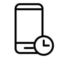 línea de icono de espera de smartphone aislada en fondo blanco. icono negro plano y delgado en el estilo de contorno moderno. símbolo lineal y trazo editable. ilustración de vector de trazo simple y perfecto de píxeles.