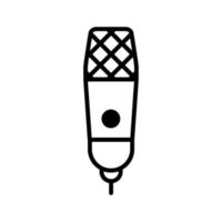 Condenser microphone line icon isolated on white background. Black flat thin icon on modern outline style. Linear symbol and editable stroke. Simple and pixel perfect stroke vector illustration.