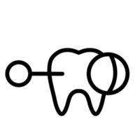 línea de icono de análisis dental aislada sobre fondo blanco. icono negro plano y delgado en el estilo de contorno moderno. símbolo lineal y trazo editable. ilustración de vector de trazo simple y perfecto de píxeles.