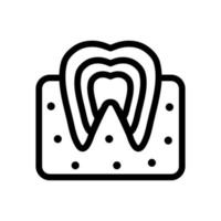 línea de icono de anatomía dental aislada sobre fondo blanco. icono negro plano y delgado en el estilo de contorno moderno. símbolo lineal y trazo editable. ilustración de vector de trazo simple y perfecto de píxeles.