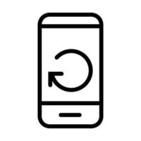 Refresh smartphone icon line isolated on white background. Black flat thin icon on modern outline style. Linear symbol and editable stroke. Simple and pixel perfect stroke vector illustration.