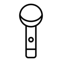 Show microphone line icon isolated on white background. Black flat thin icon on modern outline style. Linear symbol and editable stroke. Simple and pixel perfect stroke vector illustration.
