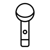 Show microphone line icon isolated on white background. Black flat thin icon on modern outline style. Linear symbol and editable stroke. Simple and pixel perfect stroke vector illustration.