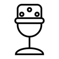 Recording mic line icon isolated on white background. Black flat thin icon on modern outline style. Linear symbol and editable stroke. Simple and pixel perfect stroke vector illustration.