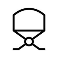 Director chair line icon isolated on white background. Black flat thin icon on modern outline style. Linear symbol and editable stroke. Simple and pixel perfect stroke vector illustration.