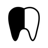 línea de rayos x dental aislada sobre fondo blanco. icono negro plano y delgado en el estilo de contorno moderno. símbolo lineal y trazo editable. ilustración de vector de trazo simple y perfecto de píxeles.