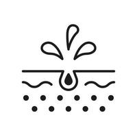 Unclog the Skin Face of Dirty Blackhead and Dust Outline Icon. Facial Skin Care Line Pictogram. Cleansing Clogged Deep Pore Linear Icon. Isolated Vector Illustration.