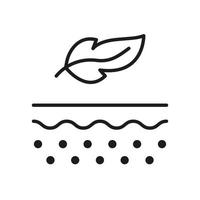 Soft Skin Line Icon. Cosmetic for Sensitive Skin, Lightweight Feather Linear Pictogram. Dermatologist Beauty Skincare Product Outline Icon. Editable Stroke. Isolated Vector Illustration.