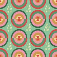 Seamless pattern. Vector design with abstract elements, suitable for Valentine's Day, for paper, cover, fabric, interior decor and other uses. Vector illustration on a green background.