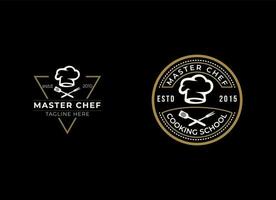 plantilla de ilustraciones de stock de logotipo de restaurante de chef vector
