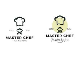 plantilla de ilustraciones de stock de logotipo de restaurante de chef vector