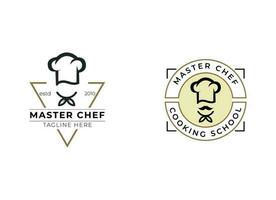 plantilla de ilustraciones de stock de logotipo de restaurante de chef vector