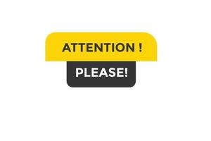 Attention please button web banner templates. Vector Illustration