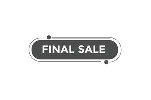 Final sale button web banner templates. Vector Illustration