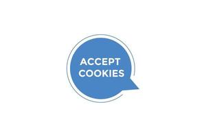 Accept cookies button web banner templates. Vector Illustration