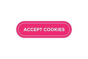 Accept cookies button web banner templates. Vector Illustration