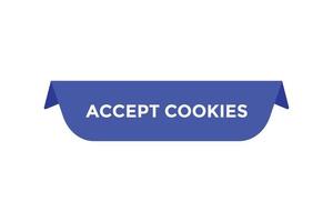 Accept cookies button web banner templates. Vector Illustration