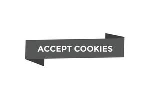 Accept cookies button web banner templates. Vector Illustration