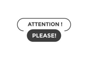 Attention please button web banner templates. Vector Illustration