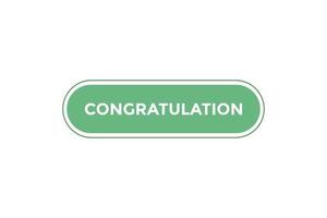 Congratulation button web banner templates. Vector Illustration