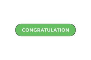 Congratulation button web banner templates. Vector Illustration
