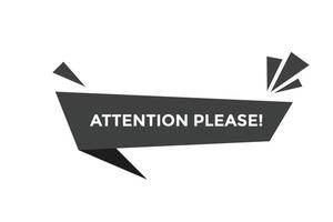 Attention please button web banner templates. Vector Illustration
