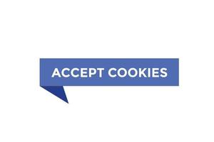 Accept cookies button web banner templates. Vector Illustration