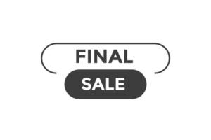 Final sale button web banner templates. Vector Illustration