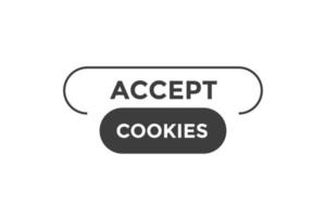 Accept cookies button web banner templates. Vector Illustration