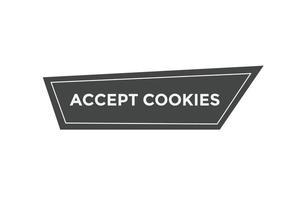Accept cookies button web banner templates. Vector Illustration