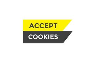 Accept cookies button web banner templates. Vector Illustration