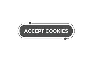 Accept cookies button web banner templates. Vector Illustration
