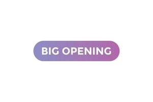 Big opening button web banner templates. Vector Illustration