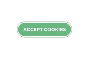 Accept cookies button web banner templates. Vector Illustration