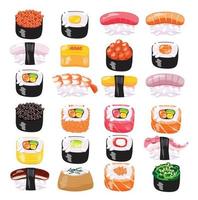 Set of Sushi elements vector illustration