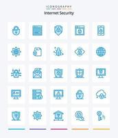 Creative Internet Security 25 Blue icon pack  Such As document. internet. . globe. security vector