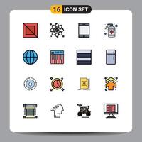 paquete de iconos de vectores de stock de 16 signos y símbolos de línea para la loción de cuidado de dispositivos de tierra de la naturaleza elementos de diseño de vectores creativos editables